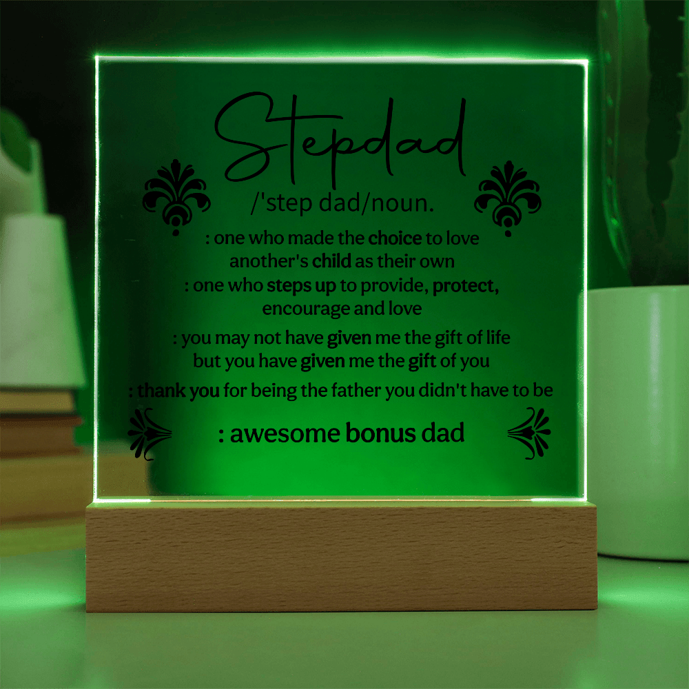 Stepdad Acrylic Square Plaque - Fathers day Gifts - Beauty Belliss